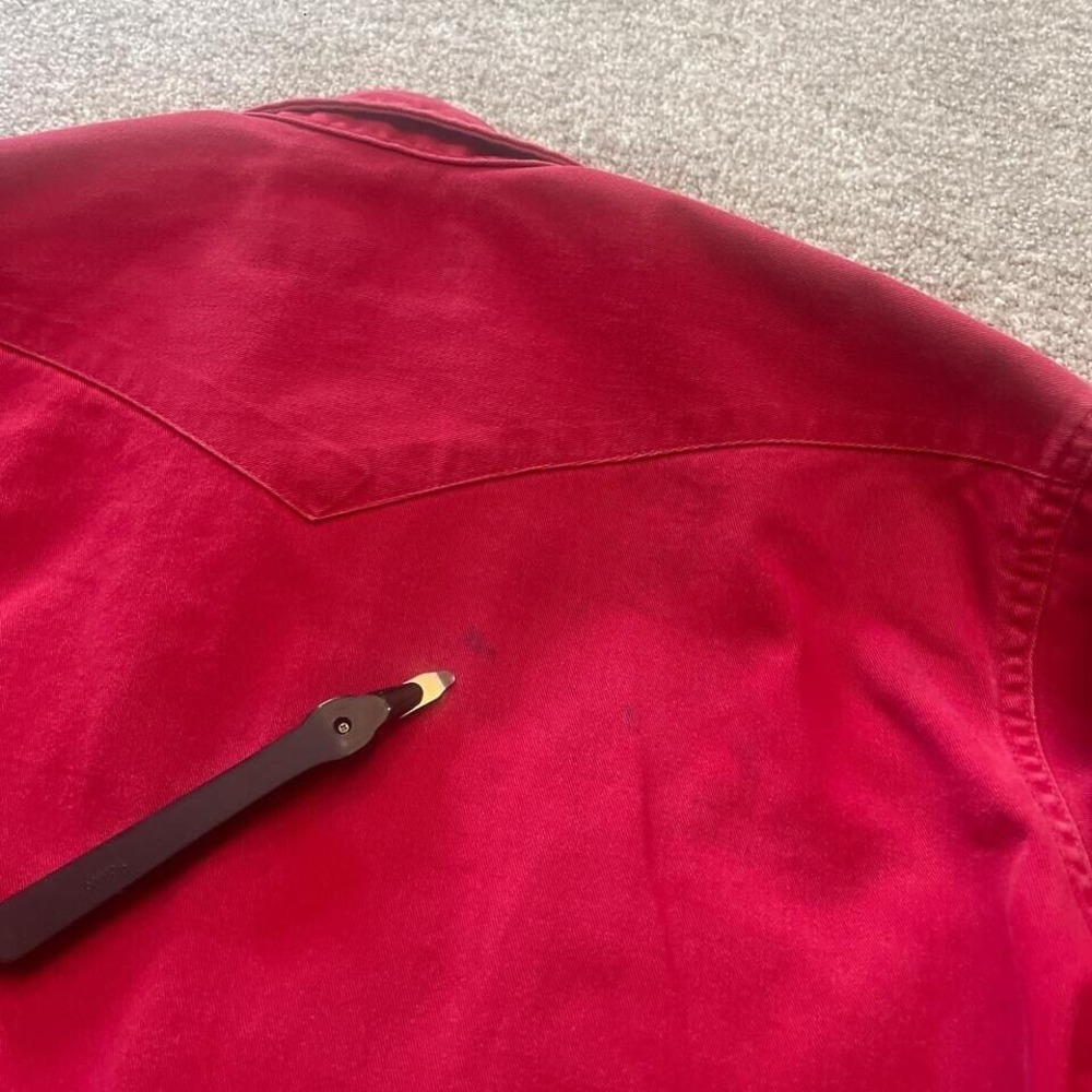 Vintage Red Wrangler X-Long Tails | Pearl  Snap Long Sleeve Made in the USA - Picture 7 of 7